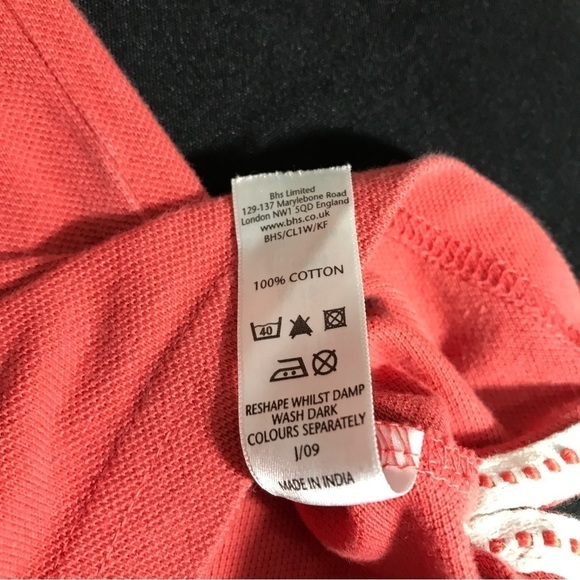 Atlantic Bay Coral Orange Polo Cotton Pullover Shirt Medium - Picture 6 of 6